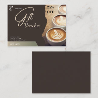 Carte D'appel Bon cadeau 25% de réduction pour les cafés