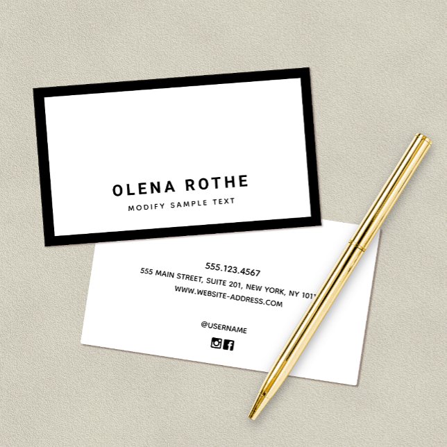 Carte D'appel Bordure noire professionnelle simple (Créateur téléchargé)