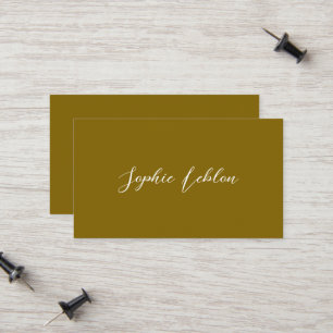 Carte D'appel Calligraphie Féminine Nom jaune-brun