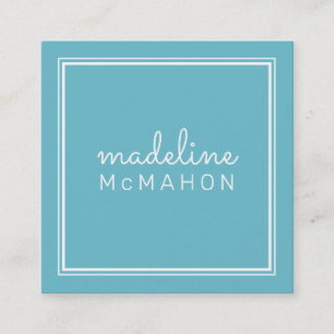 CARTE D'APPEL carré preppy moderne bleu turquoise