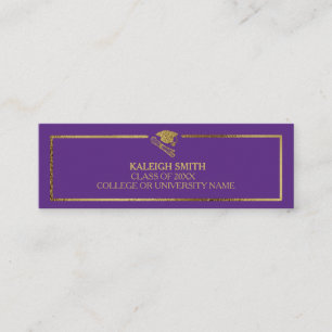 Carte D'appel Carton personnalisé or sur fond violet pour la rem