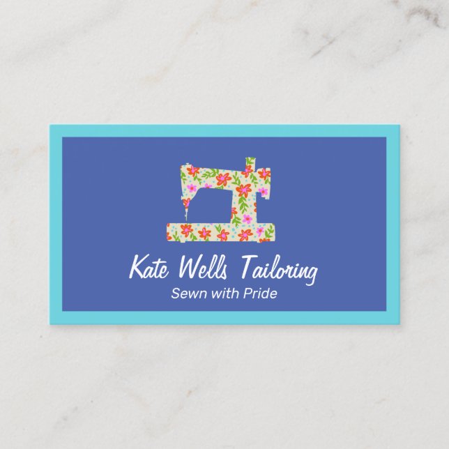 Carte D'appel Chaîne à coudre florale (Devant)