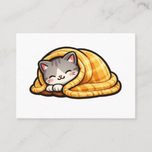 Carte D'appel Chaton confortable dans une couverture entreprise 