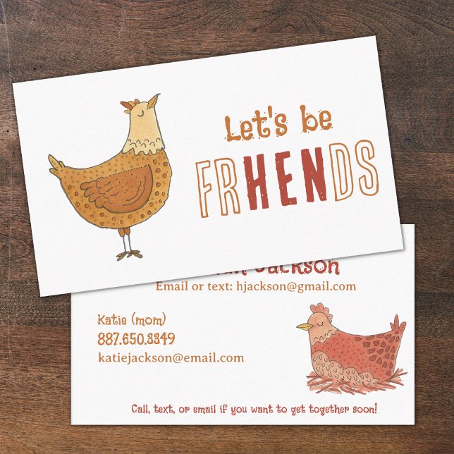Carte D'appel Chicken Friends Pun Kids Calling Card (Créateur téléchargé)