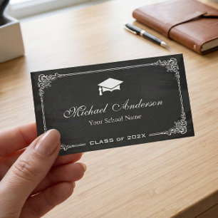 Carte D'appel Classy Chalkboard noir blanc étudiant