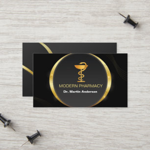 Carte D'appel Classy Pharmacist Gold Bowl of Hygenia Symbole