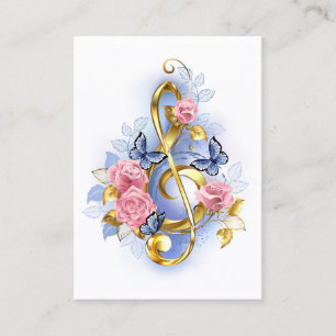 Carte D'appel Clé de fer avec roses roses roses
