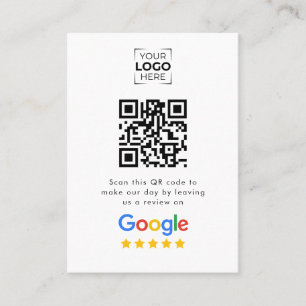 Carte D'appel Code QR de révision Google Avis sur l'entreprise