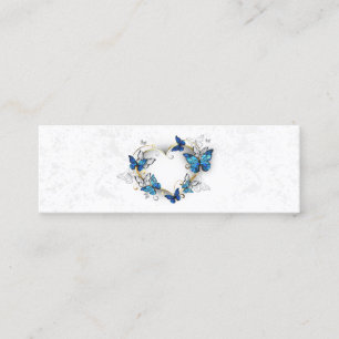 Carte D'appel Coeur bijoux avec papillons Morpho