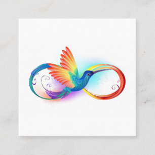 Carte D'appel Colibri arc-en-ciel avec symbole Infinity