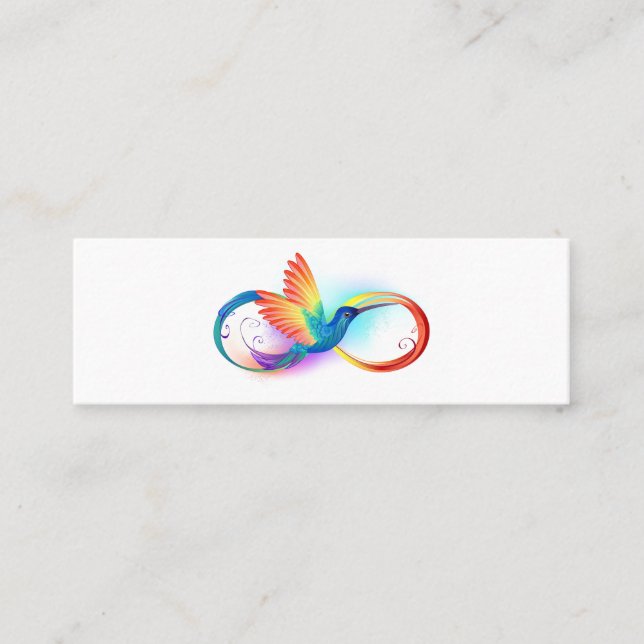 Carte D'appel Colibri arc-en-ciel avec symbole Infinity (Devant)