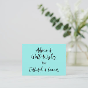 Carte D'appel Conseils de mariage Aquamarine et vœux de bonheur