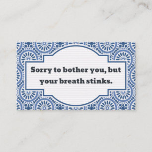 Carte D'appel Conversation inconfortable, Respiration Puante