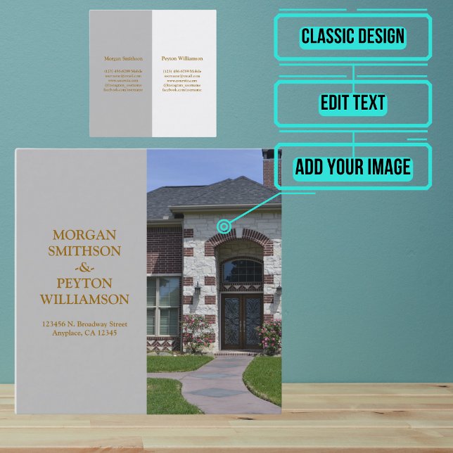 Carte d'appel Couples avec photo complète (Gris Ca (A personal calling card is a great and quick way to share you details.)