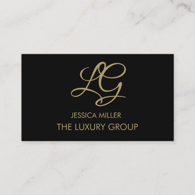Carte D'appel Cravate Noir Or Moderne Luxe Élégant Logo Script  (Devant)