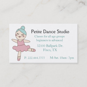 Carte D'appel Cute Dance Studio Personnalisé