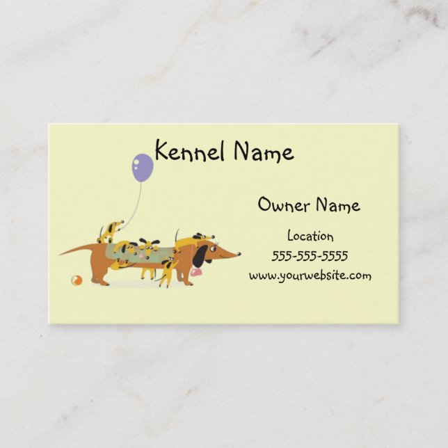 Carte D'appel Dachshund Kennel-Mom and Pups (Devant)