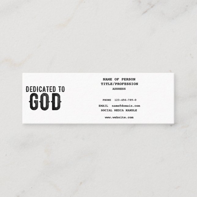 CARTE D'APPEL DÉDIÉ À DIEU PERSONNALISABLE COOL TEXTE NOIR (Devant)