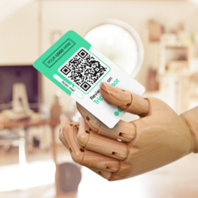 Carte D'appel Demande d'avis TripAdvisor avec logo et QR Code (TripAdvisor Review Request cards to get more 5 star review for your business )