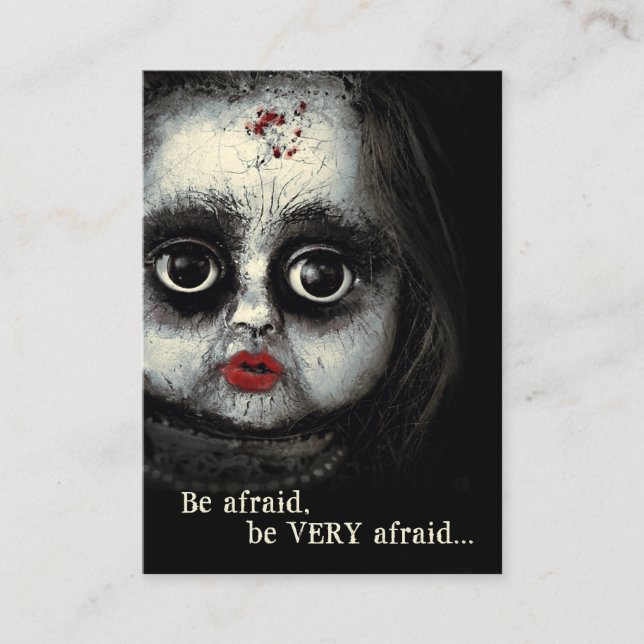 Carte D'appel Déplaisante Eerie Doll Ayez Peur Halloween (Devant)