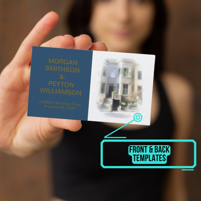 Carte d'appel des couples - Photo avec bordure ble (This design has easily customizable templates for text and photo.)