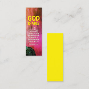 Carte D'appel DIEU EST CAPABLE Éphésiens 3:20 Chrétien Mini Sign