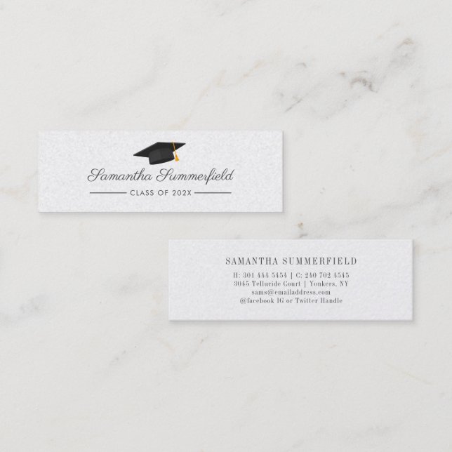 Carte D'appel Diplôme 2026 Nom Script Moderne (Devant / Derrière)