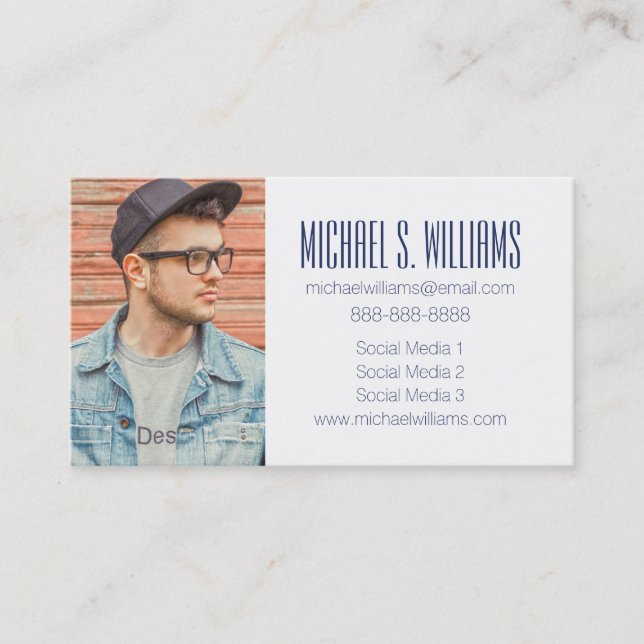 Carte D'appel Diplôme photo| Cristaux de glace bleus Abstraits (Devant)