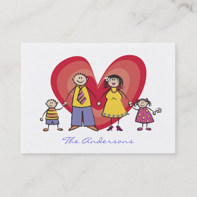 Carte d'appel du contact Famille de Cartoon Happy (Devant)