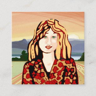 Carte d'appel d'une femme blonde fraise