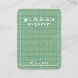 Carte D'appel Écran de bijoux vert à imprimé blanc