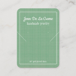 Carte D'appel Écran de bijoux vert à imprimé blanc