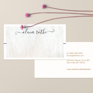 Carte D'appel Écran de bracelet en bois blanc chic