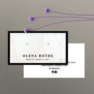 Carte D'appel Écran d'oreille noir en bois blanc