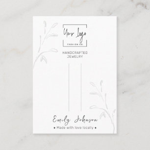 Carte D'appel Écran minimaliste pour bijoux QR Botanique