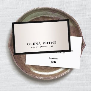 Carte D'appel Elégant Black Border Satin Gold Professionnel