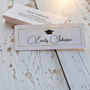 Carte D'appel Elégant Chic Gold Graduate et réseau