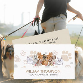 Carte D'appel Élégant Chien Chien Chien Chien Marcheur Chien Gar