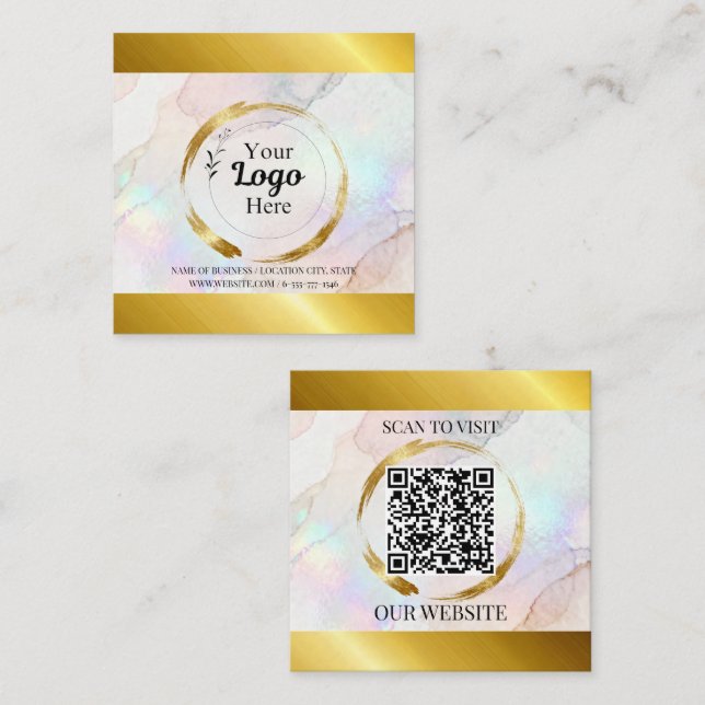 Carte D'appel Elegant Gold business logo Modern  (Devant / Derrière)