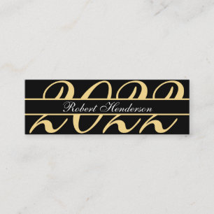 Carte D'appel Élégant noir or classique insert graduation 2022