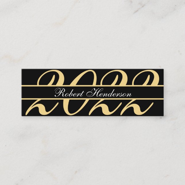 Carte D'appel Élégant noir or classique insert graduation 2022 (Devant)