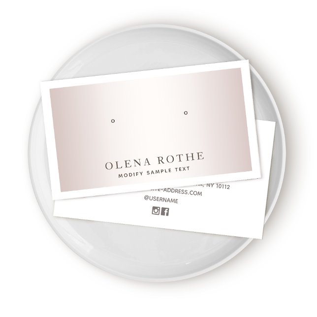 Carte D'appel Élégant Rose Gold White Bordure Écran d'oreille (Créateur téléchargé)