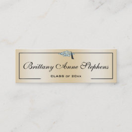 Carte d'appel en or Rose Casquette gradué diamant