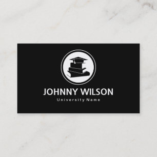 Carte D'appel Étudiant de troisième cycle noir et blanc de