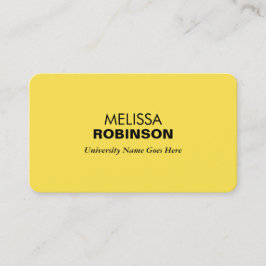 Carte D'appel Étudiant diplômé jaune simple et moderne