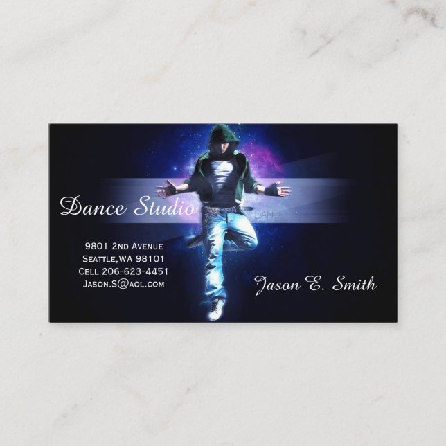 Carte D'appel Exemple de Studio Card-Dance d'appel classique (Devant)