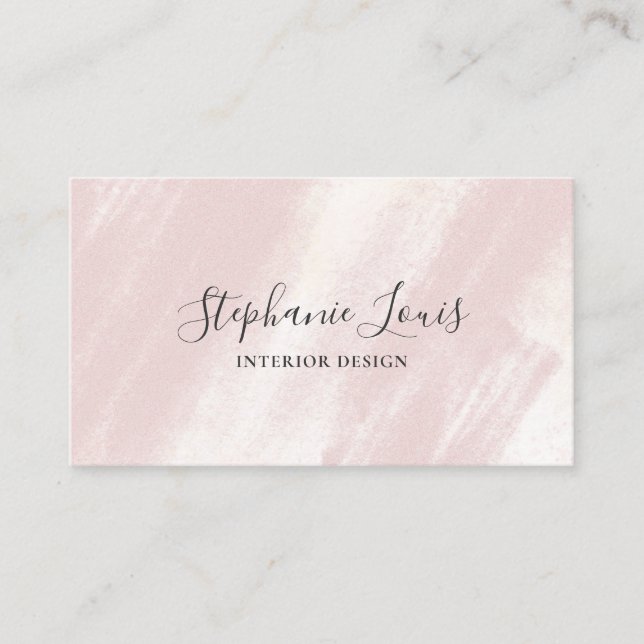 Carte D'appel Feminine Abstrait Blush Rose Beauté Boho (Devant)