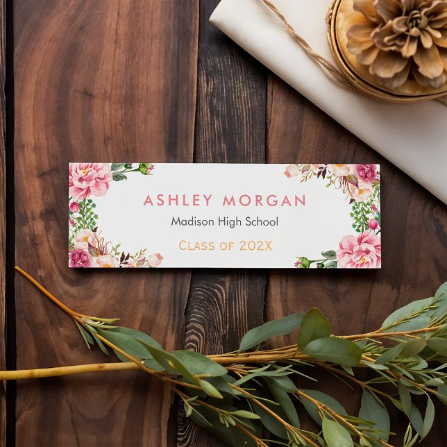 Carte D'appel Fiche d'insertion de graduation romantique enrobée (Créateur téléchargé)