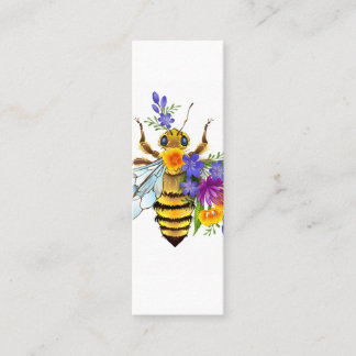 Carte D'appel Flower bee with wild plants