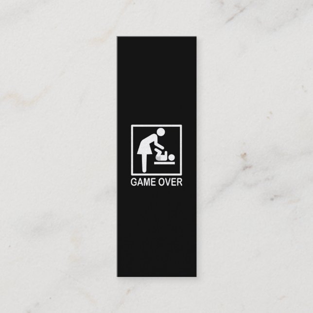 Carte D'appel Game Over Mom Funny Black and White Pictogram (Devant)